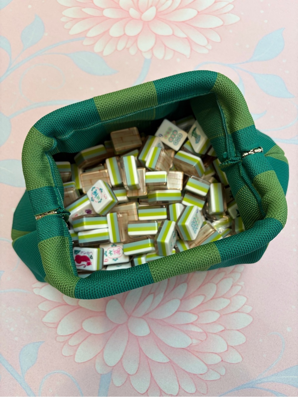Mahjong Tile Bag 🦜🀄️💚 Large Capacity